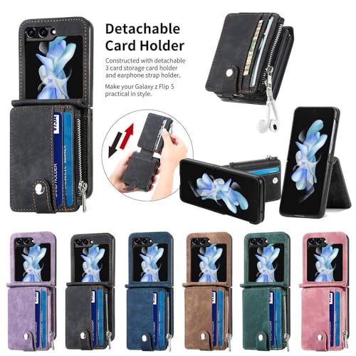 Étui de téléphone Samsung Galaxy Z Flip 5 4 3 bleu anti-choc et modulable - 6