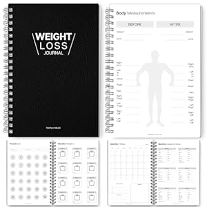 12 weken dagboek voor gewichtsverlies voor mannen – inclusief verloren kilo’s en lichaamsmetingen tracker, fitnessplanner, doelen en reflecties secties | A5 Mono