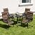 NUU GARDEN 5 Piece Outdoor Dining Set, 4 All Weather Outdoor Padded Textilene Patio Chairs and 37" Square Dining Table with 1.57" Umbrella Hole, for Backyard, Patio, Garden, Brown and Black