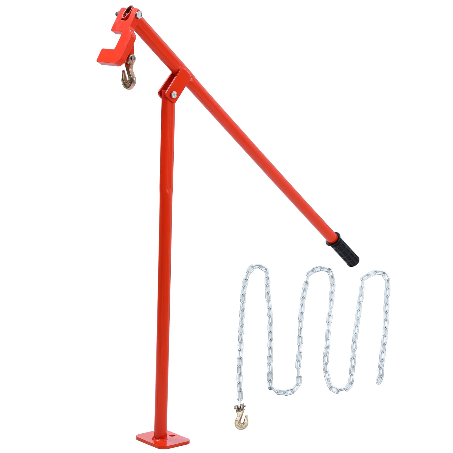 TOPWAY Extractor de Postes en T, 43" con Cadena de 300 cm de Largo, Removedor de Estacas de Madera de Hierro para Postes, Arbustos, Tocones de Árboles, Vallas de Jardín y Granja