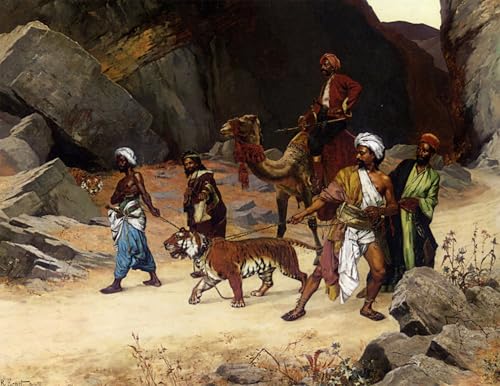 Tableau sur toile Le Retour de la Chasse au Tigre Rudolf Ernst 60x90cm