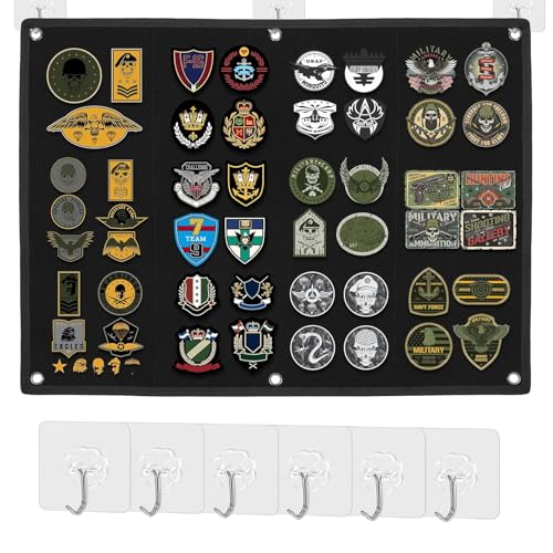 Panneau Tactique de Support de Patchs Militaires, 60 x 45 cm Pliable Tableau D'affichage Tactique Avec Crochet et Boucle Panneau de Brassage Tactique Militaire...