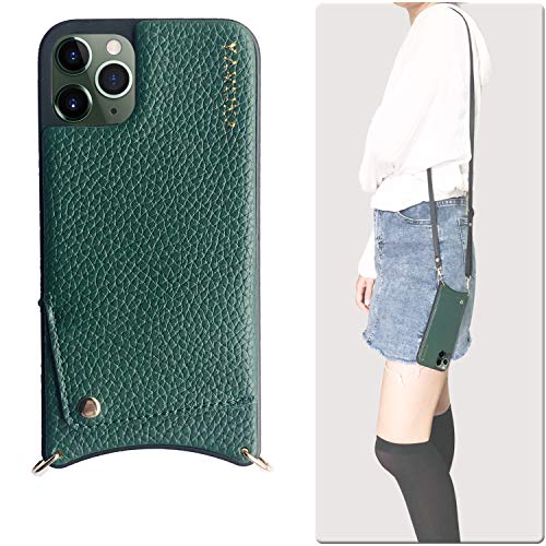 Valentoria iPhone 11 Wallet Case,Crossbody Phone Case Wallet Leather Case Credit Card Holder Crossbody Chain Handbag Purse Long Strap (Green, iPhone 11)
