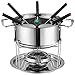 XUNMAIFLB 10 sztuk zestaw do fondue ze stali nierdzewnej dla 6 osób, z palnikiem i widelcem, do czekolady, mięsa i sera fondue