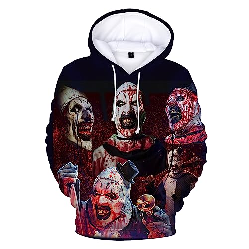 Frghbwviv Horror Movie 3D Printed Hoodies Graphic Pullover Hooded Sweatshirt for Men Women Teen XL