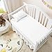 Dust Ruffle Crib Skirt, 100% Egyptian Cotton 800 Thread Count, Mini Crib Size (24
