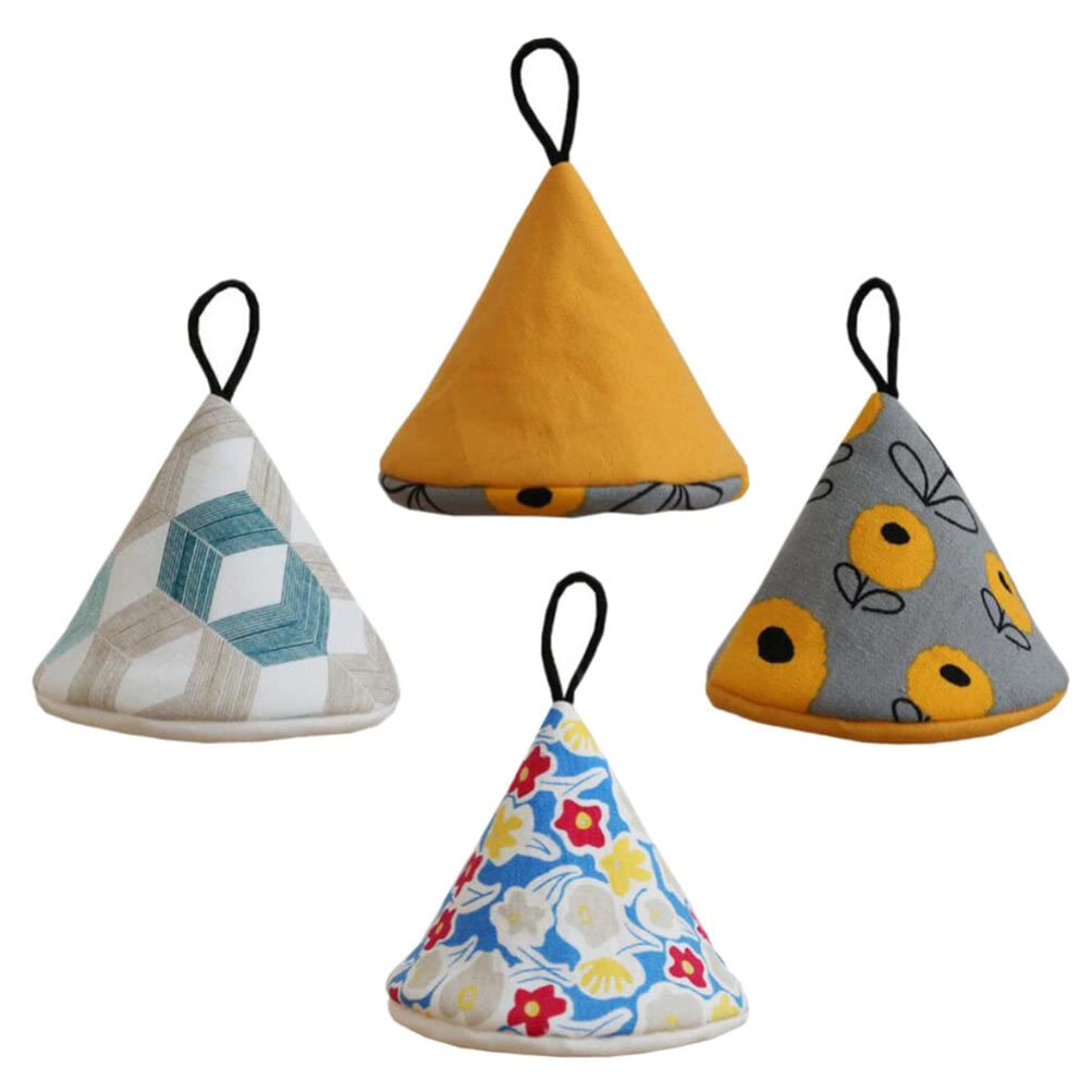 Cabilock 4pcs Kitchen Stock Pot Handle Covers -Skid Cloth Sleeves for Safe Grip Washable and Reusable for Cooking Baking and Microwave Use