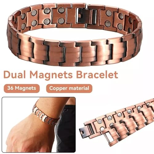 Copper Bracelet for Men Copper Magnetic Bracelet Elegant 99.99% Solid Copper Bracelets with Double-Row Strong Magnets,Magnetic Jewelry4