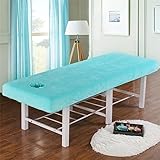 Highdi Bezug für Massageliege mit Loch, Kristallsamt Dick Waschbare Beauty Bettbezug Elastisches Massagetische Bezug Weiches Atmungsaktiv Massagebett für Spa, Schönheits (190X80CM,Himmelblau)