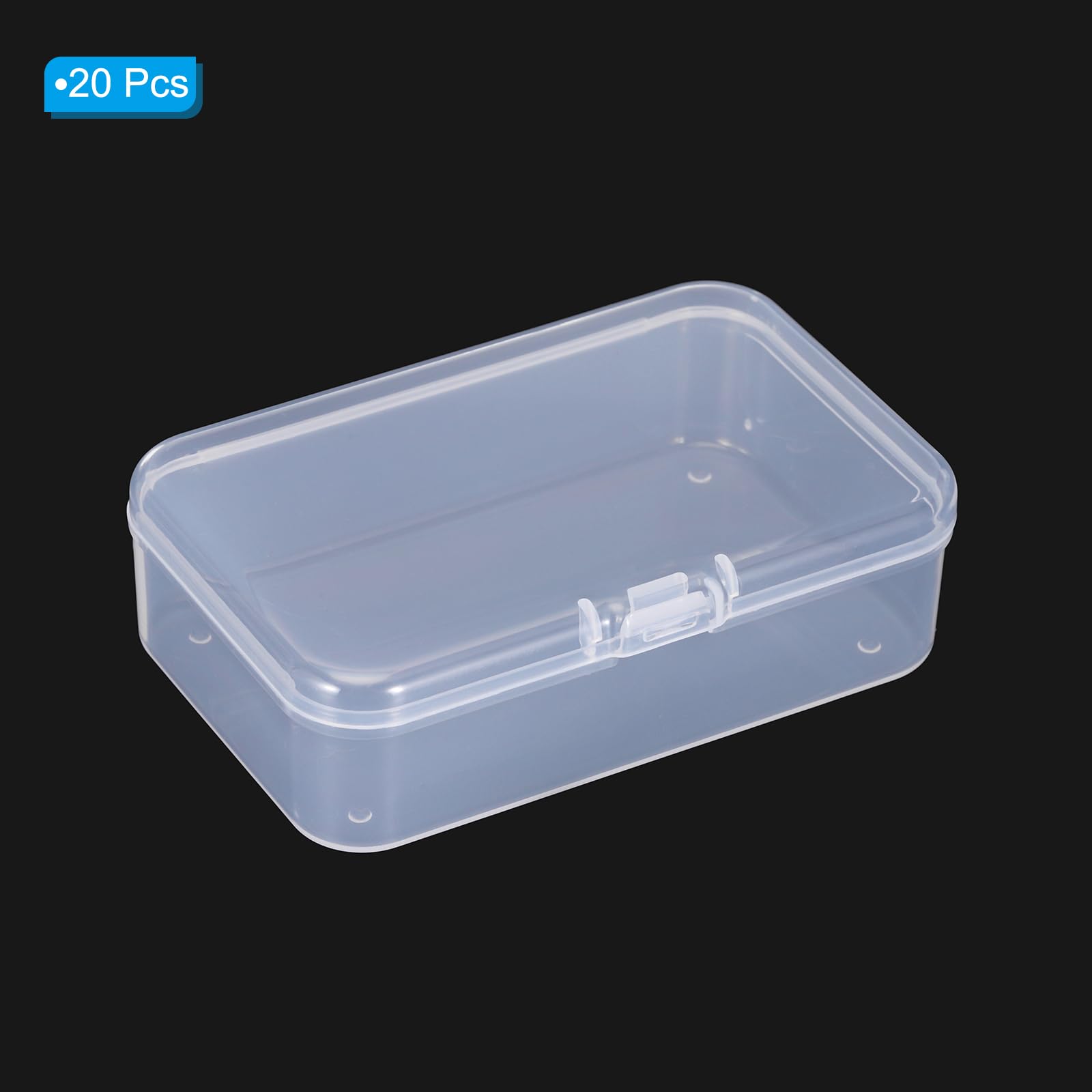 PATIKIL 3.3x2.2x1 Inch Clear Storage Box with Hinged Lid - Image 3
