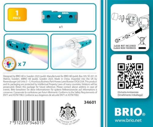 BRIO Builder - 34601 Flashlight | Educational Roleplay & Construction Toy for Kids Age 3 Years Up