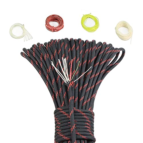 4-in-1 100ft 550 Paracord 550 Fire Cord Paracord 10 Strand, 5/32