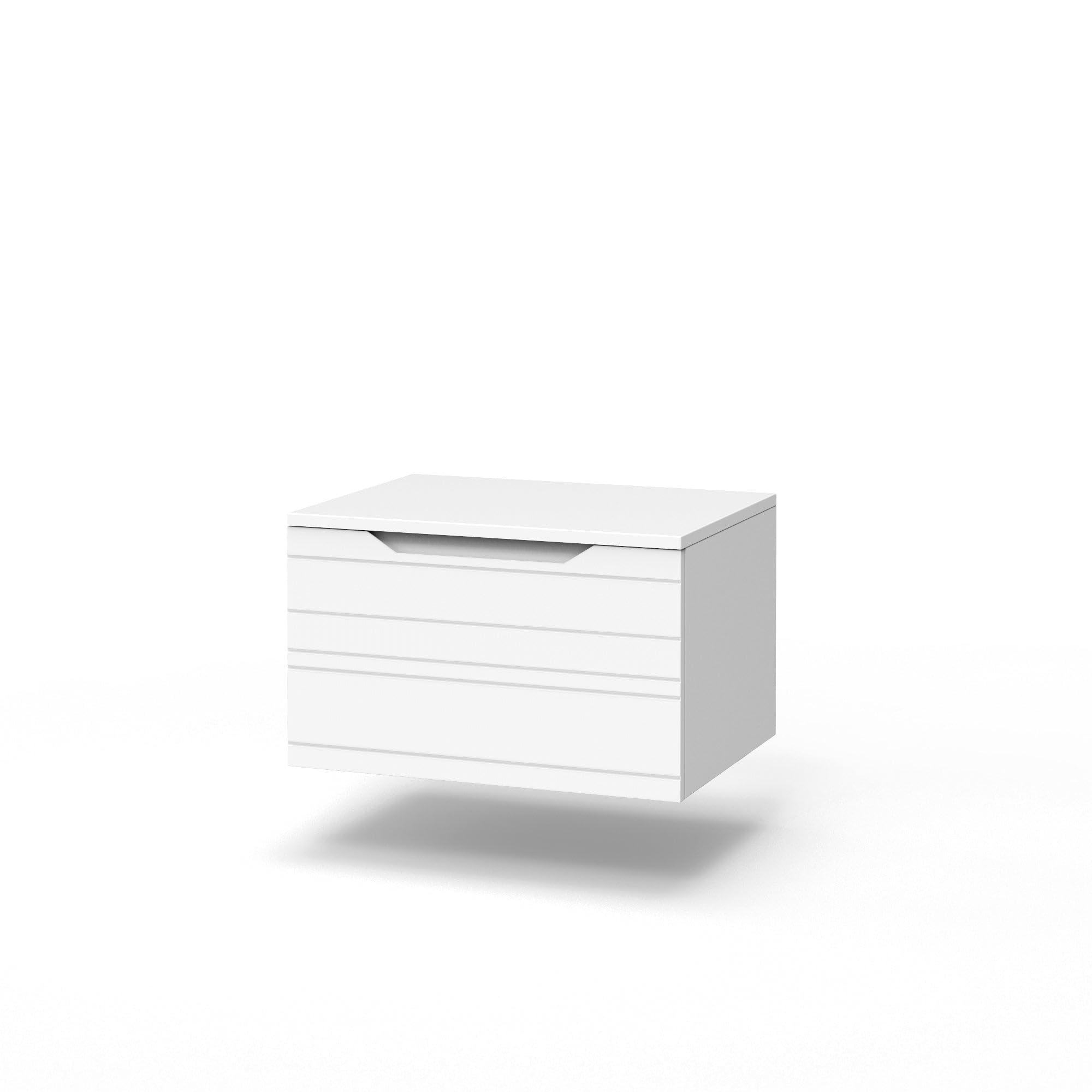 AQA DESIGN accessori casa base con top 1 cestone, top di copertura, nr1 cassetto con scorrimento e chiusura soft close, maniglia a gola, utilizzabile - Bianco - 80x45x37 cm