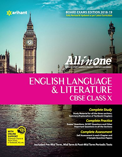 CBSE All In one English Language and Literature Class 10 (based on books First flight and Footprints Without Feet) for 2018 - 19 (Old Edition) Paperback – 1 January 2018