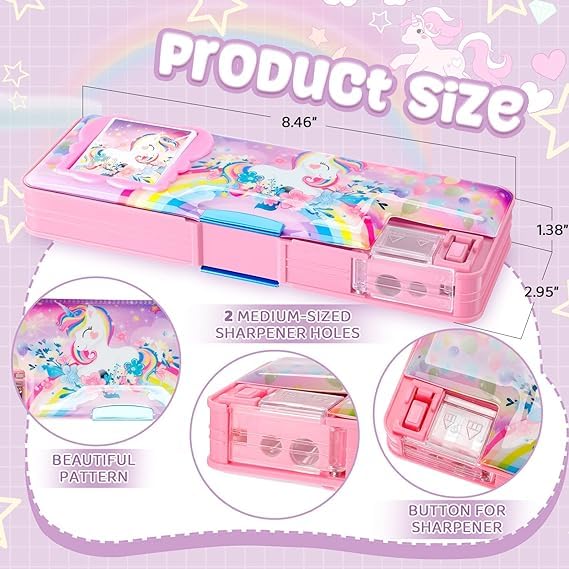 Image of Plastic Calculator Pencil Box Combo Super Hero And Angel Multipurpose Pencil Case For Boys & Girls (Set Of 2) Pencil Box Boys Girls