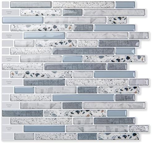 Art3d Peel and Stick Kitchen Backsplash Self-adhesive Wall Tile Stone, 10 Sheets