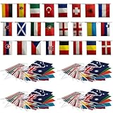 4 SET De Decoraciones De Banderines De La Eurocopa 2024 - Banderines Banderas Campeonato Fútbol Europeo 2024 | Para Decoraciones De Fútbol, ​​fiestas, Bares, Clubes, Jardines Y Calles