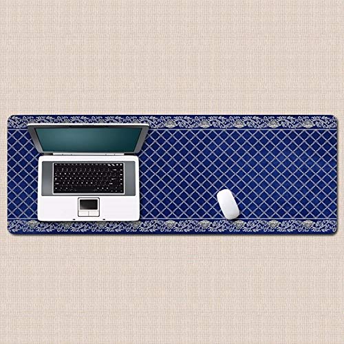 Tapis de souris bleu grand format pour éviter les douleurs au poignet sur ordinateur portable