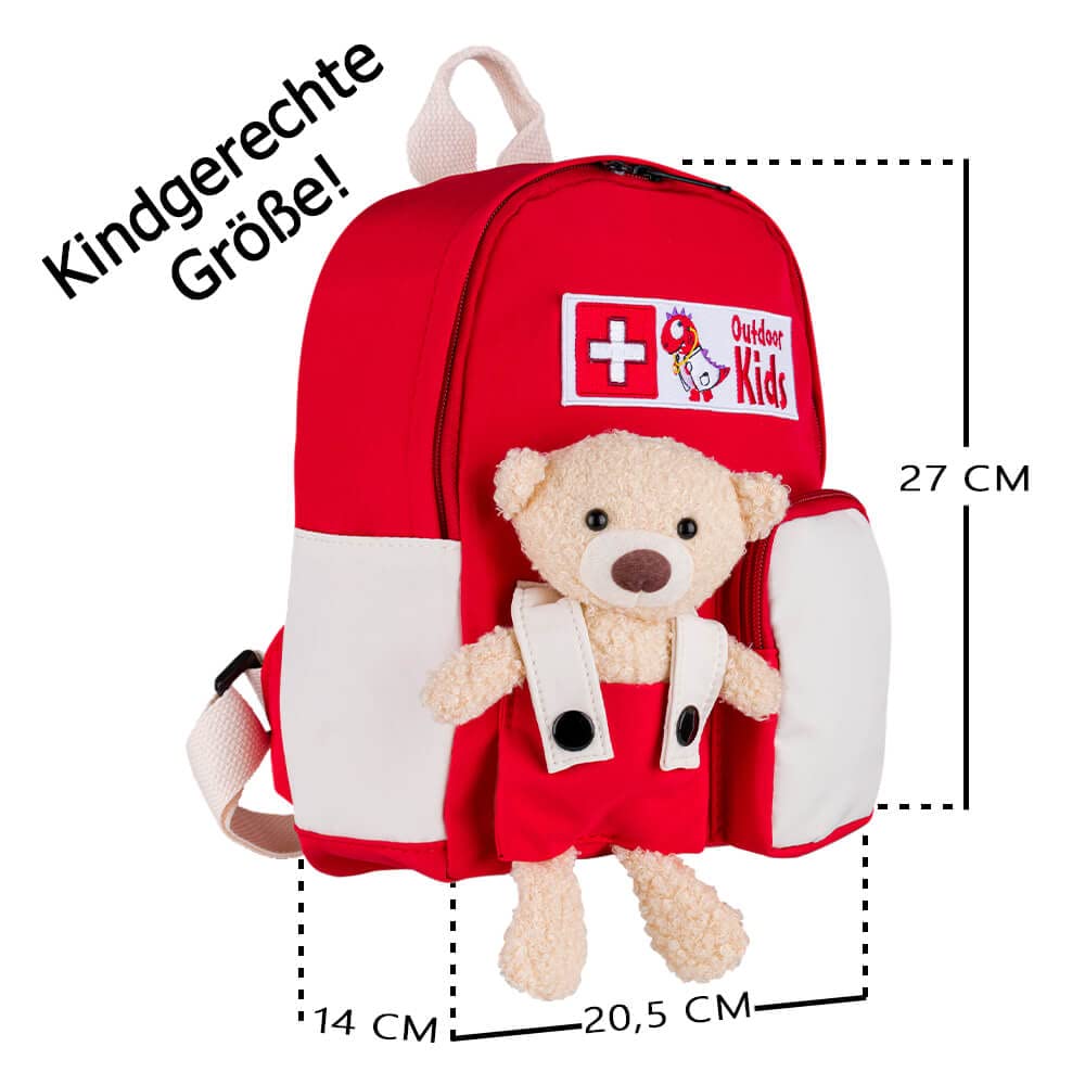 Erste-Hilfe-Rucksack Kinder, OUTDOOR KIDS, rot/weiß, DGUV 202-089, gefüllt, Art.-Nr. 609628