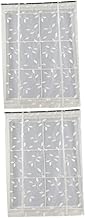 IMIKEYA 2 Peças Cortinas Bordadas Cortinas Transparentes Cortinas Romanas Persianas De Janela Curta Gaze Cortinas Curtas Transparentes Cortinas Curtas De Tule Grade Folha