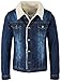 Rock Creek RC-2041 - Giacca in jeans da uomo con fodera calda in peluche, Blu scuro, L