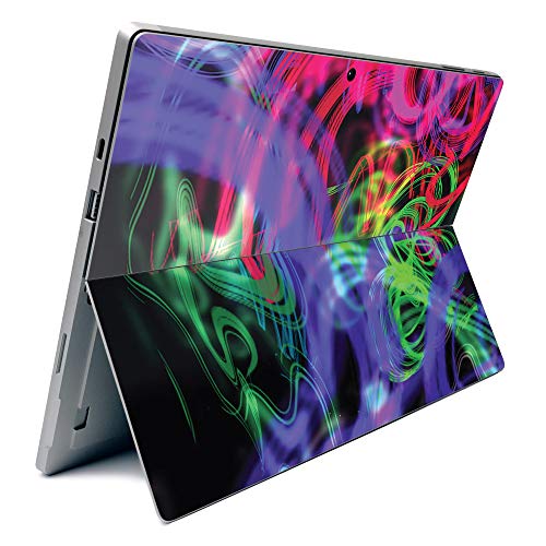 Image of MightySkins Carbon Fiber Skin for Microsoft Surface Pro 7 - Neon Splatter | Textured Carbon Fiber Finish | Easy to Apply, Remove, and Change Styles | Made in The USA