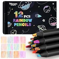 Thboxes 12 Rainbow Colouring Pencils, Arts and Crafts for Kids Ages 7-12, Party Bag Fillers for Kids Birthday Presents, Art Supplies for Girls, Creative Gifts for Children Adults