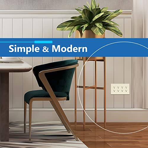 Image of LIDER Decorator Switch Cover, Screwless Wall Plate, Mid-Size 4-Gang 4.88 inch x 8.58 inch, LSWP-34M-LA, UL Listed, Thermoplastic, Matte Light Almond, 1-Pack