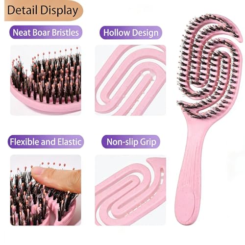 Cepillo de peinado de pelo rizado con diseño portátil en espiral para desenredar el cabello 6
