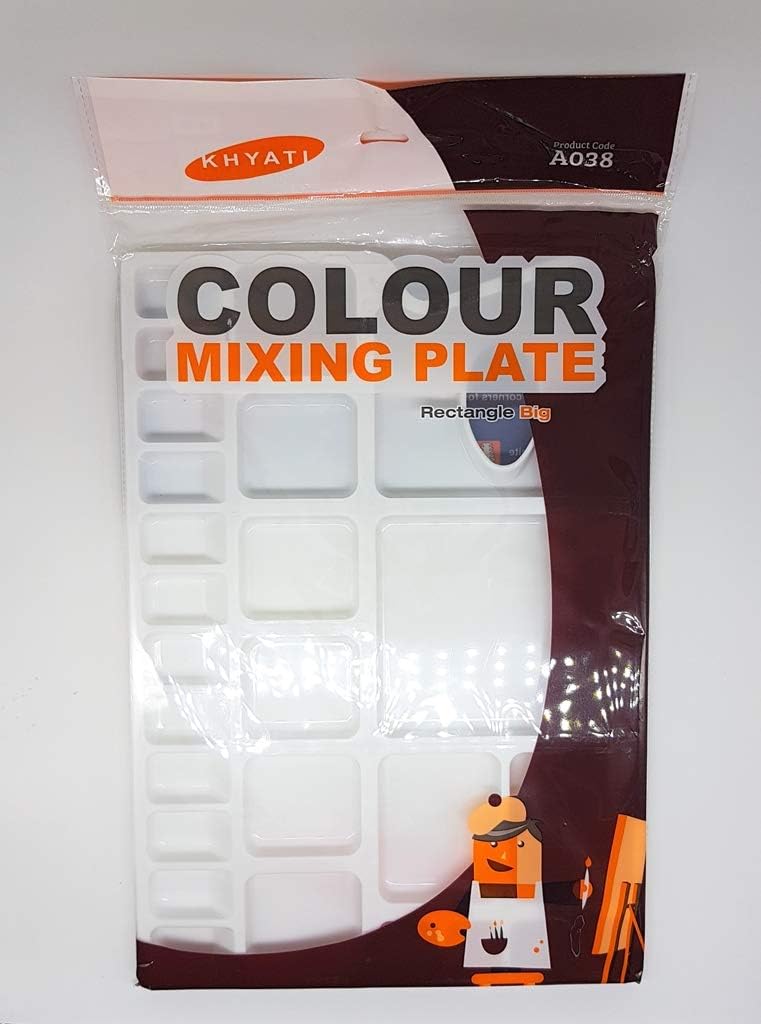 KHYATI Big Rectangle Shape Colour Mixing Palette/Tray for Artist/Students (Pack of 1) 3