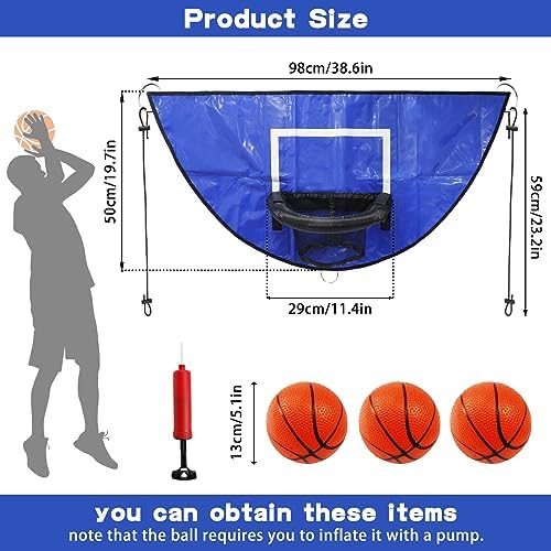 Trampoline Basketball Hoop with 3 Mini Ball and Pump, Breakaway Rim for Safe Dunking, Waterproof Sunscreen Soft Materials, Easy to Install, Trampoline Accessory for Kids Adults Indoor Outdoor Use 2 51a7lRUSNcL. AC