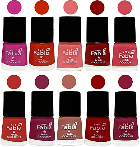 Image of ALL IN ONE (PACK OF 10), Long Lasting Glossy Nail Polish, 6 ml Each, All Vibrant Colours,02304