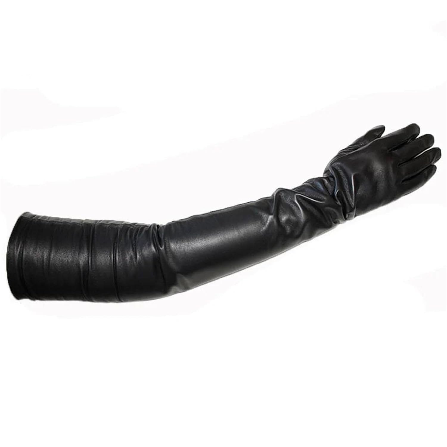 Damen Lange Lederhandschuhe Über Ellbogen Mode Schaffell Leder Touchscreen Handschuhe 60cm Fleecefutter, 50cm Fleece Lining, 9