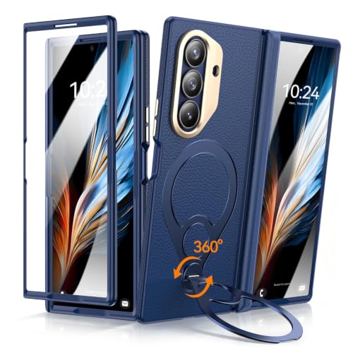 Étui mince Samsung Galaxy Z Fold 7 bleu idéal pour la recharge magnétique sans fil