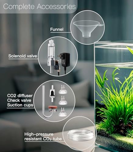 Clscea 1 L Aquarium CO2 System Generator, Stainless steel Carbon Dioxide Reactor Kit with Regulator Solenoid Valve for Aquarium Plants (G600SMini), CO2 Aquarium Kit - Image 3