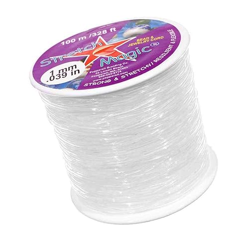 1 MM Stretch Magic Cord - Clear Color - 100 Meter Length - Elastic Bracelet String Cord for Jewelry Making