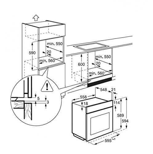 AEG BPK 537221 M four Four électrique 72 L Noir, Acier inoxydable A+