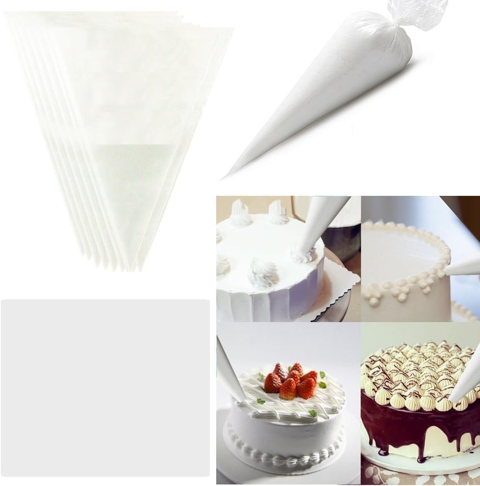 10 Plastic Disposable Icing Piping Pastry Bags for icing, whipped cream, jelly, mashed potatoes, other soft food or for decorating/Cake/Pastry/Cookies/Cupcakes Decorating