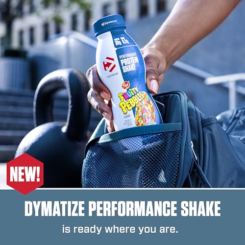 Image of Dymatize Performance Protein Shake, Fruity Pebbles, 30g Protein, 6.2g BCAA for Muscle Recovery, No Added Sugar, Low Fat, 24 Vitamins and Minerals, Gluten-Free, Ready to Drink, On-the-Go Snack, 11.5fl oz, 12 pack