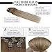 Full Shine Human Hair Extensions Clip ins Ombre 14 Inch Golden Brown To Golden Blonde Clip in Short Hair Extensions for Women 7 Pcs 120 G