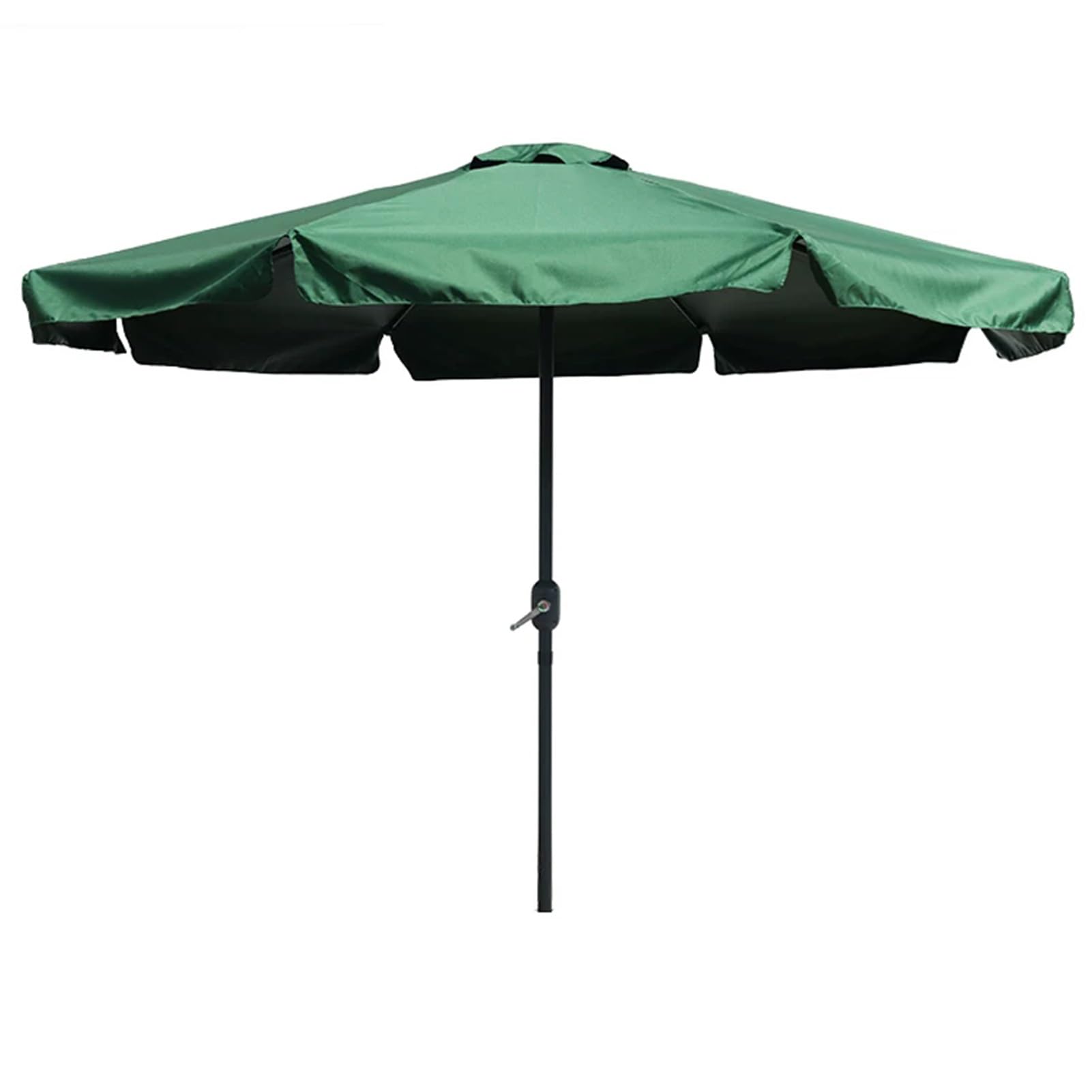 Parasol Przeciwsłoneczny 270 cm z Falbaną, Parasol Ogrodowy z Łatwą Korbą i Żelaznym Drążkiem Do Ogrodu, Na Taras, Podwórko, Basen(Green)