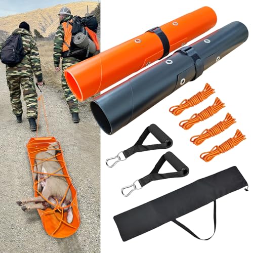 Bayattoo Hunter Dragging Mat Game Drag Sleds - Heavy-Duty Tear-Resistant Game Hauler for Hunting with Ropes and Handles Portable and Durable Outdoor Gear (2 Set)