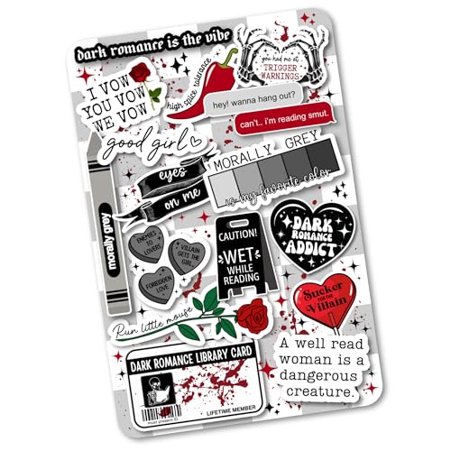 Kindle Insert for Clear Cover | Gothic Bookish Decor | Kindle Cardstock Insert | Booktok Smut Stickers Case Insert | Dark Romance Book Gifts (Kindle 11th Generation Paperwhite 6.8