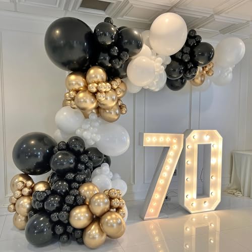 145pcs Black Balloons Different Sizes 18" 12" 10" 5" Black Latex Balloon Garland Arch Kit for Birthday Baby Shower Wedding Engagement Bachelorette Bridal Anniversary Graduation Party Decorations - Image 7
