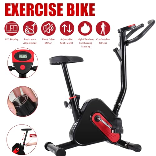 Image of iMeshbean Exercise Bike, Stationary Bikes for Home Indoor Cycling Bike for Home Cardio Gym, Workout Bike with LED Monitor, Silent Belt Drive, Seat Height Adjustable, Resistance Adjustable