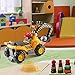 Play22 Toy Tractors for Kids Ride On Excavator - Music Sounds Digger Scooter Bulldozer Includes Helmet with Rocks - Pretend Play - Toddler Construction Truck