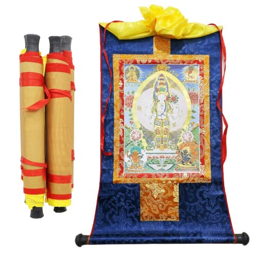 Legou Tapiz budista tibetano de Tantrio, Thangka, Miles armados, Padmapani (Avalokitesvara), tapiz budista para meditación, decoración del hogar, tamaño mediano