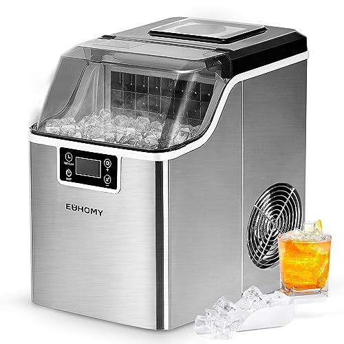 EUHOMY Compact Ice Maker, 3.2L, Self-Cleaning
