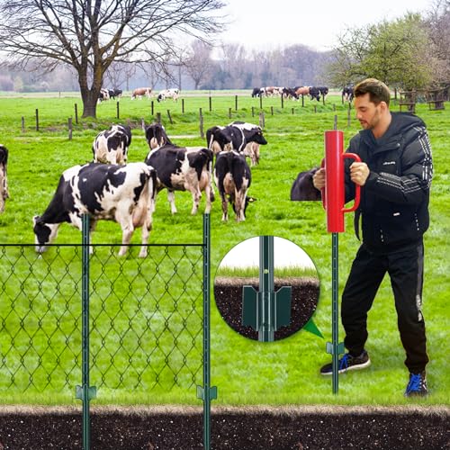 image for Gtongoko 3 Feet Sturdy Duty Metal Fence Post, Pack of 10, U Post for F