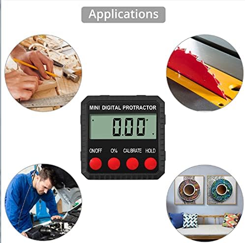 Digital Level Box, XUNTOP LCD Angle Gauge IP42 Waterproof Angle Finder Inclinometer Bevel Box with Magnetic Base, Zinc Alloy Shell for Automobile, Woodworking, Building, Masonry, Drilling Machinery
